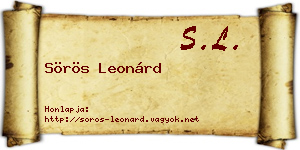 Sörös Leonárd névjegykártya