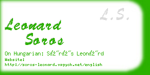 leonard soros business card